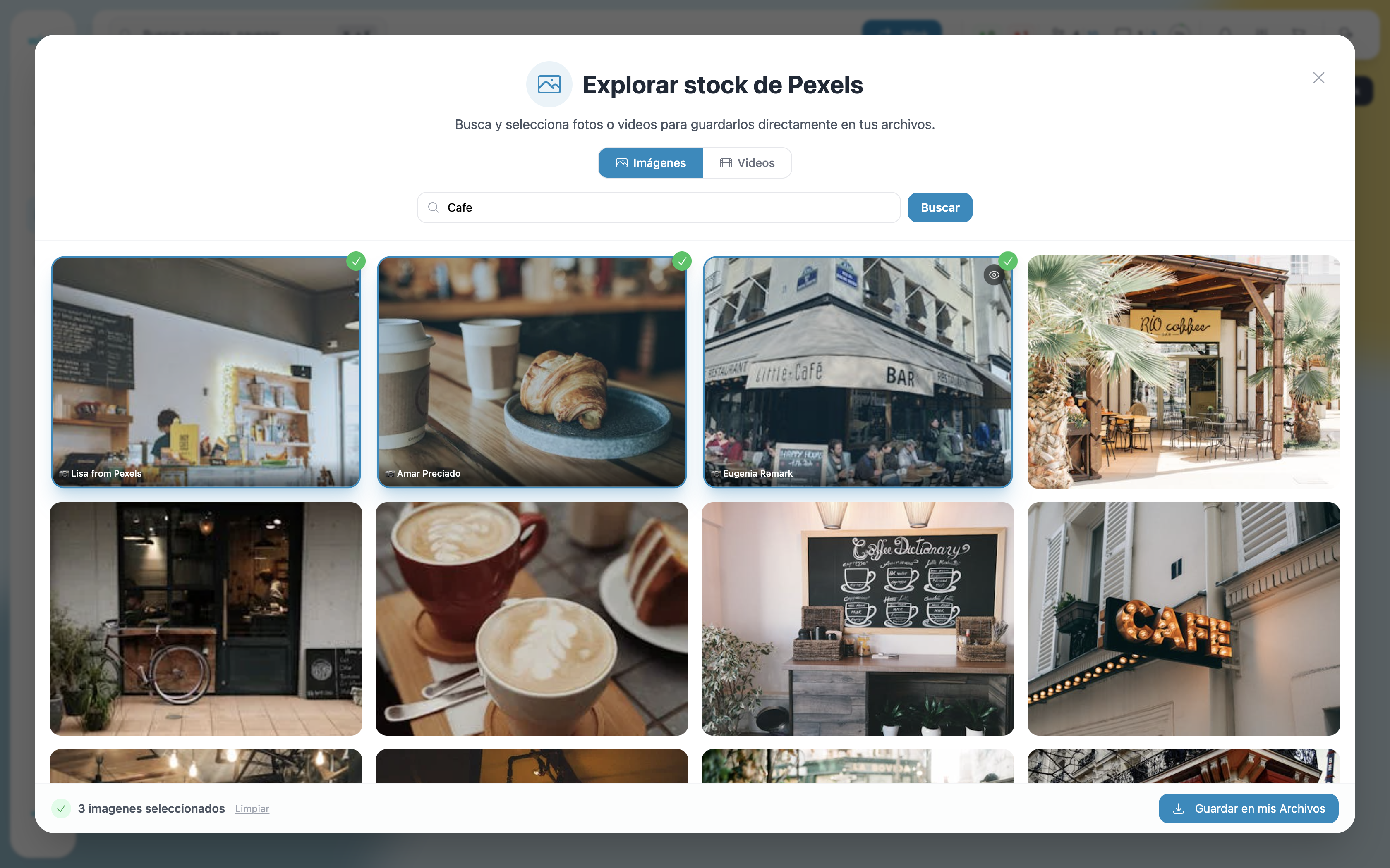 Stock explorer — multiple files selected