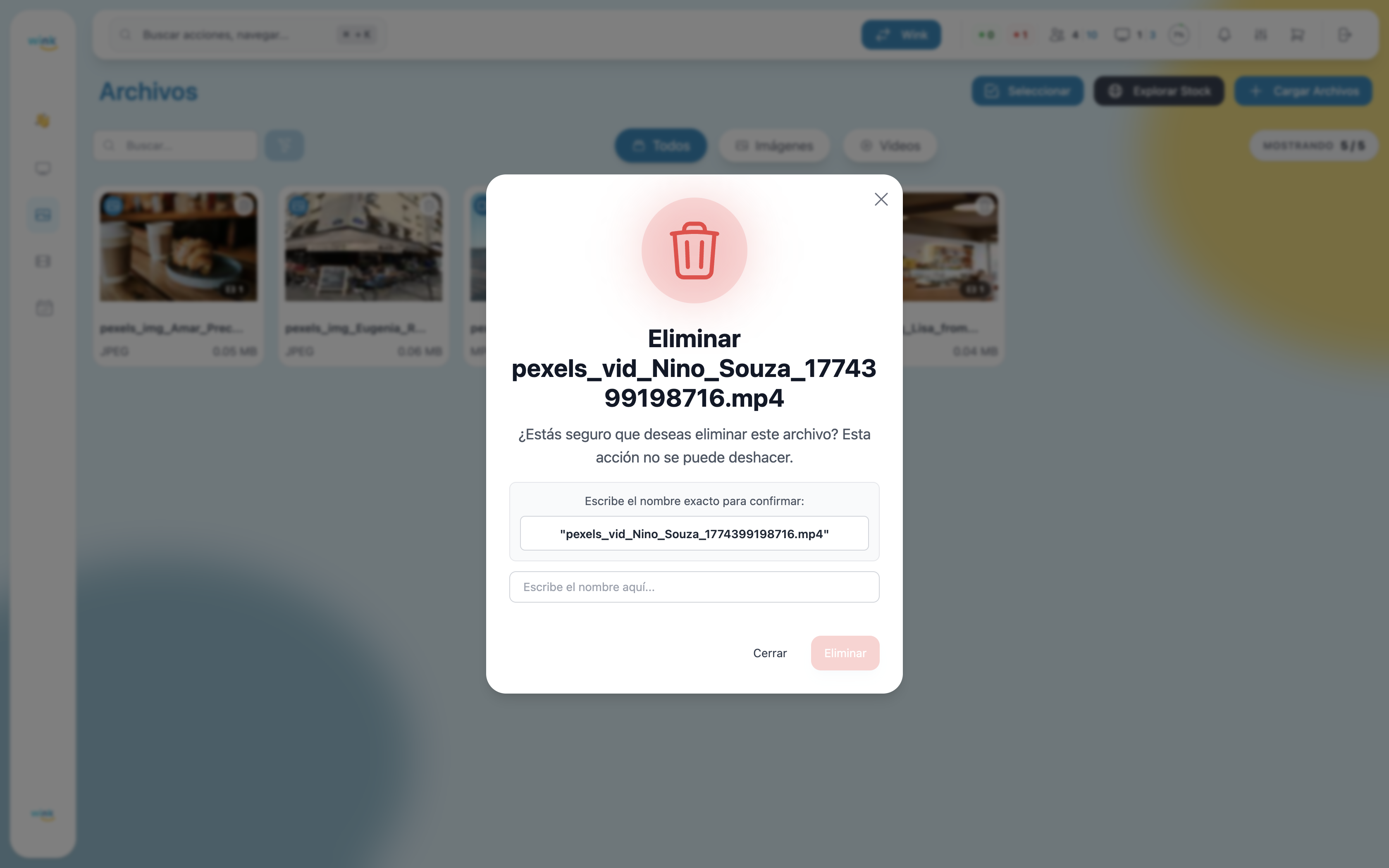 Delete confirmation — no playlist