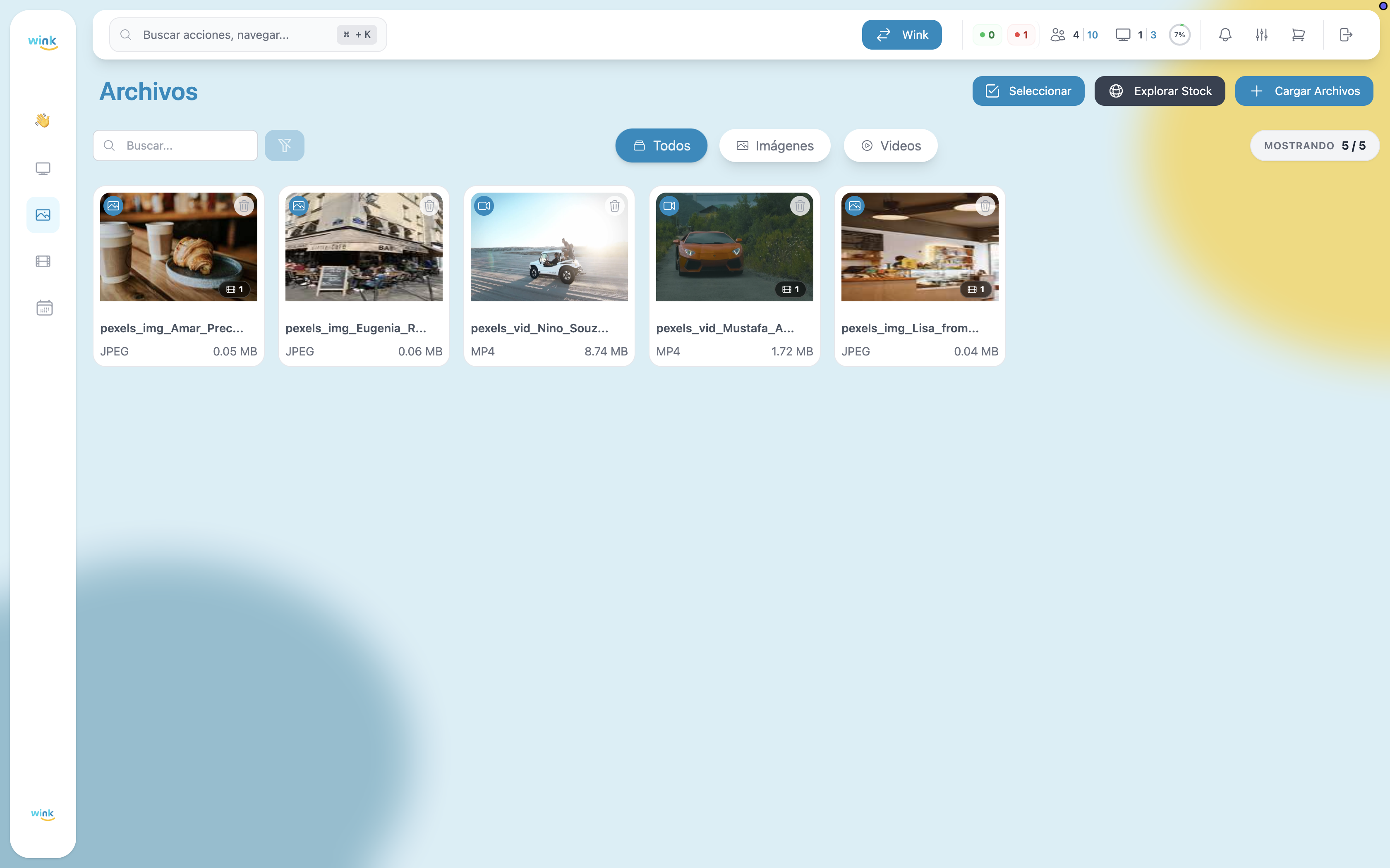 File library — card grid