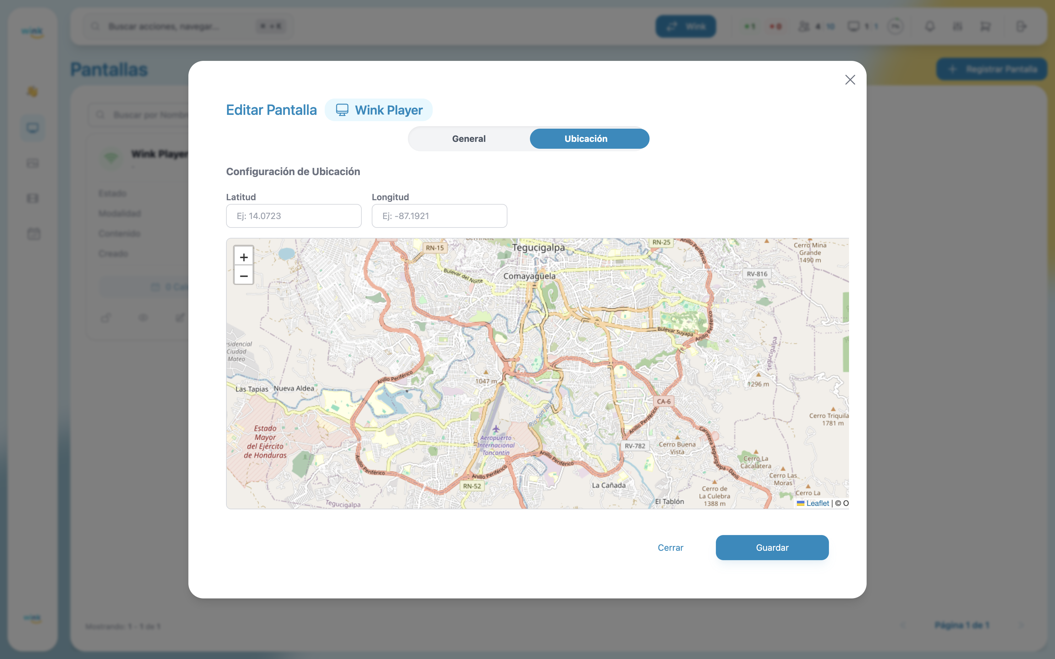 Edit form — Location tab