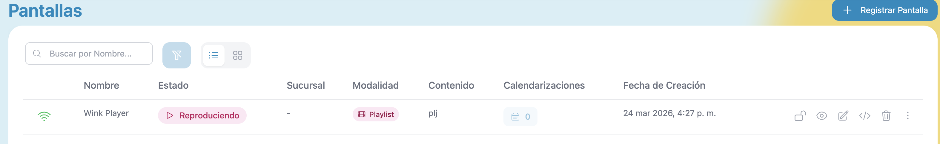 Players list — columns and connectivity indicator