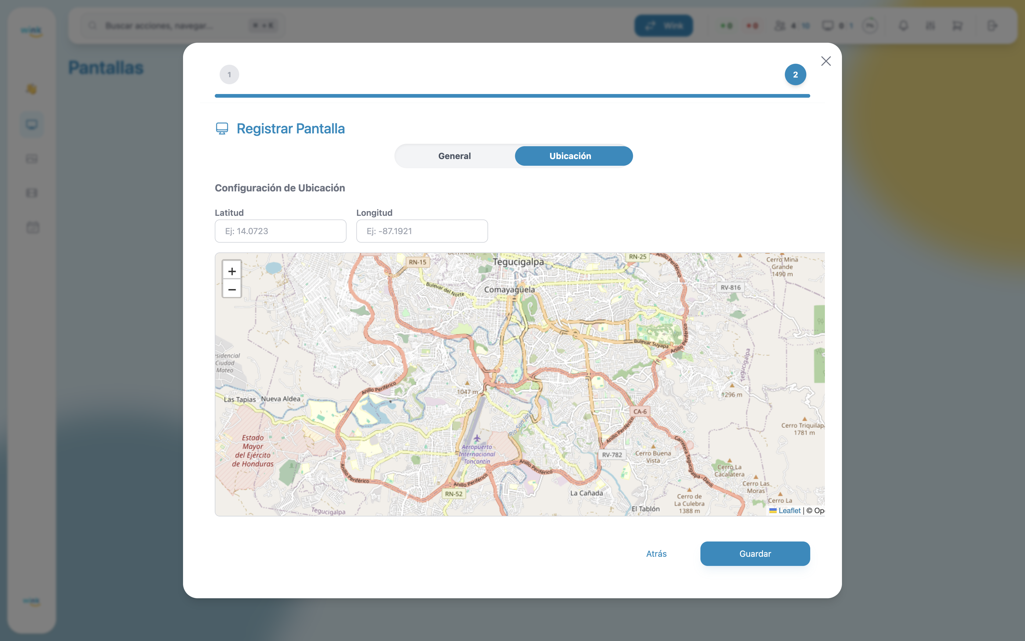 Step 2 — Location tab