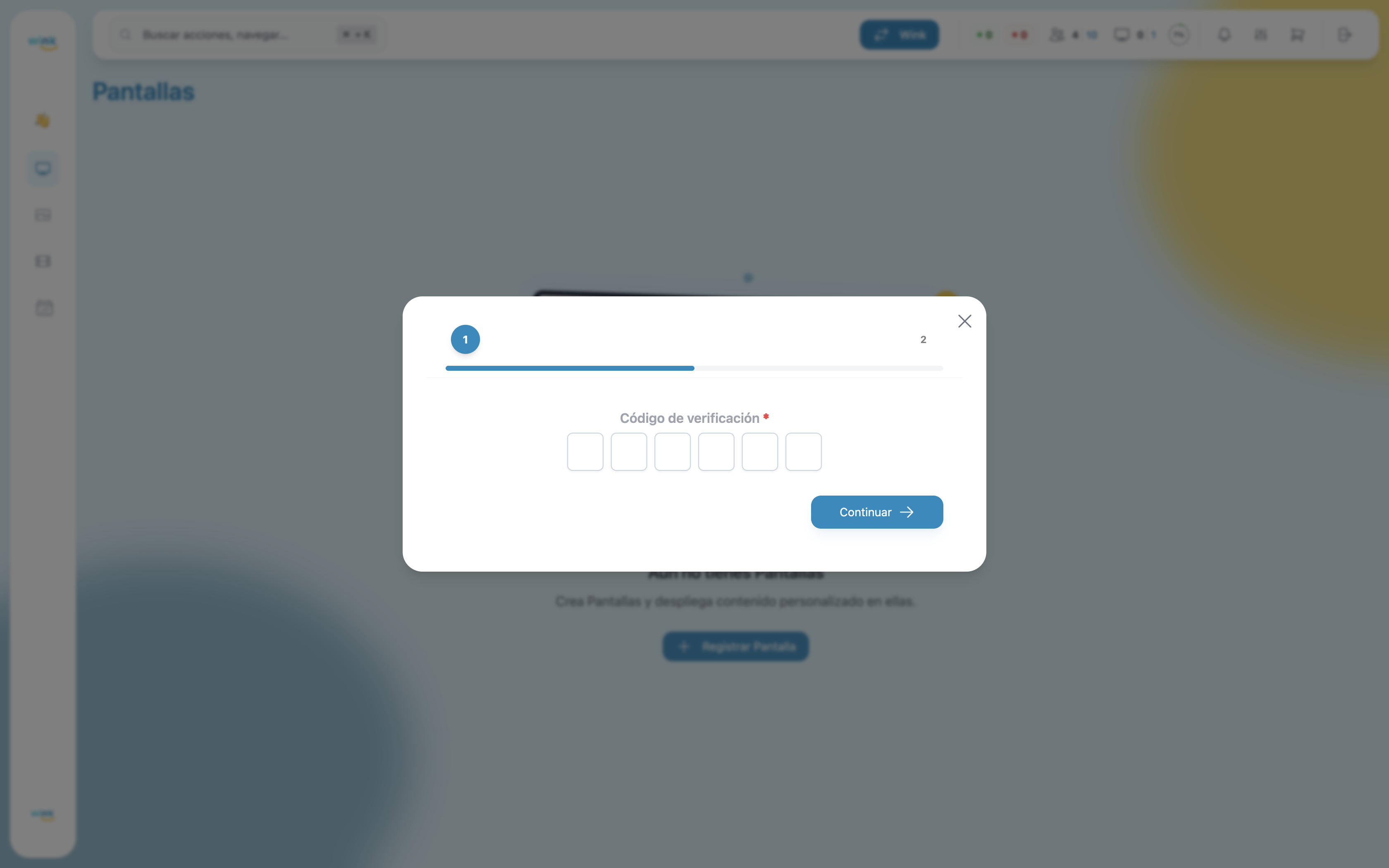 Step 1 — OTP verification modal